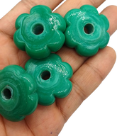 FLOWER SHAPED FURNACE GLASS BEADS- 30X10 MM PER PACKET OF 4 PCS- (FL-002)